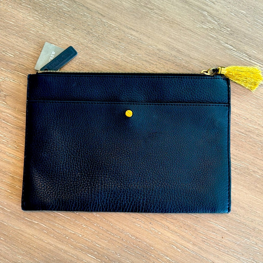 Sleek Black Leather Clutch